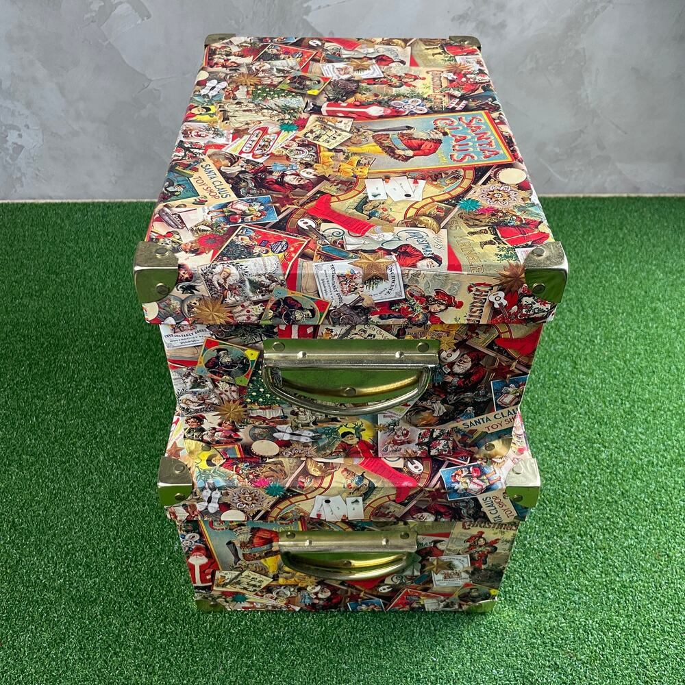 Vintage Cardboard Christmas Storage Decorative Boxes